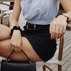 Wild Fable Black Ripped Jean Skirt